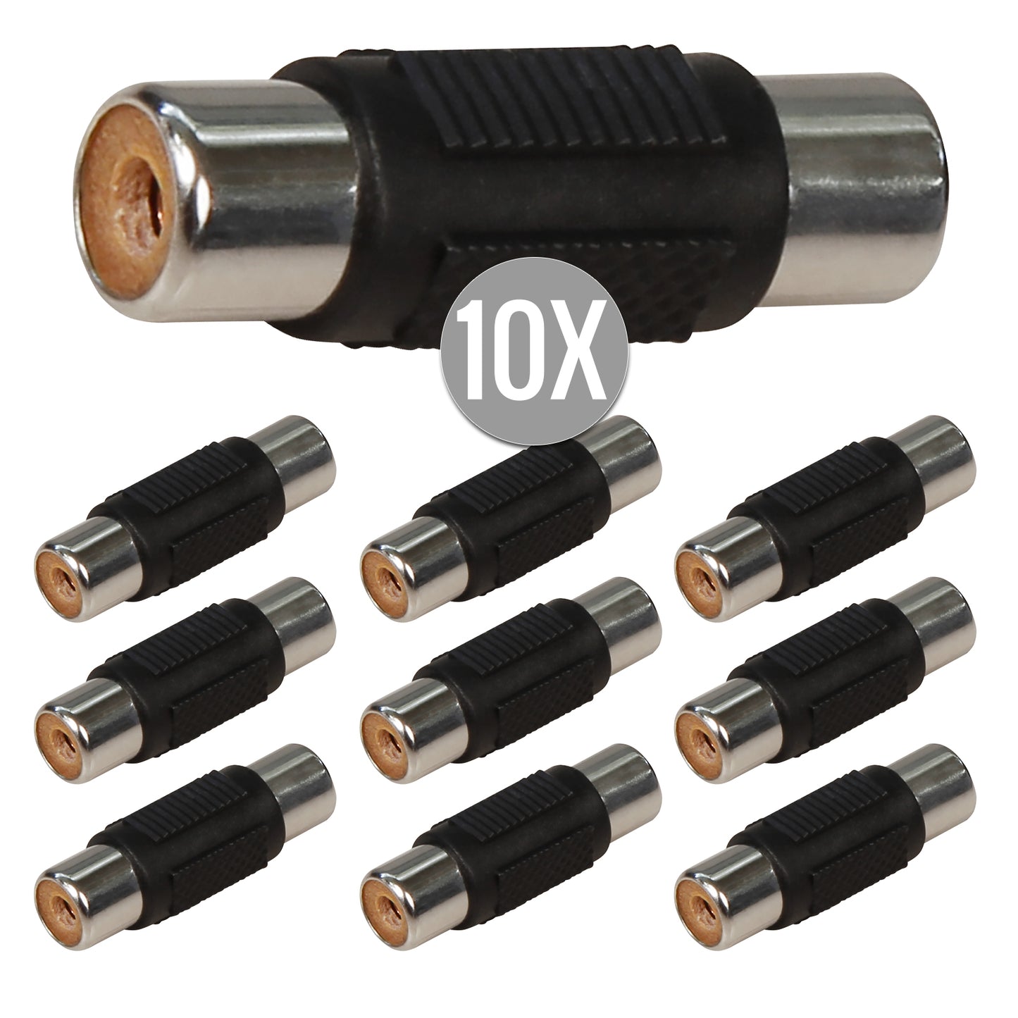 10x Cinch Kupplung Audio Adapter Verbinder RCA Buchse Stereo Mono Chinch Sparset