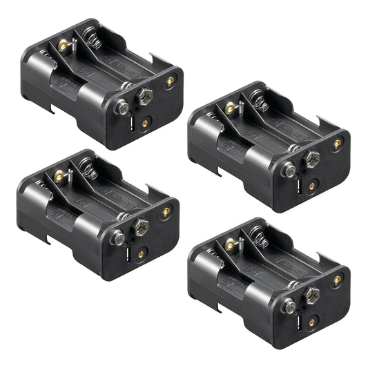 4x Batteriehalter für 6x AA Mignon Batterien 3x3 HR6 Akkuhalter Batteriegehäuse