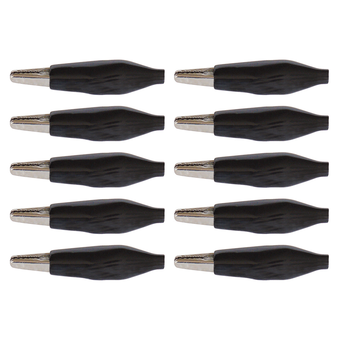 10x Krokodilklemmen Schwarz 55mm isoliert Prüfklemmen Krokoklemmen Messklemmen