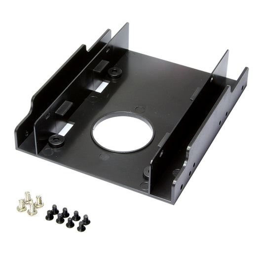 Einbaurahmen HDD SSD 2x 2,5" auf 1x 3,5" Festplatten Laufwerksschacht Adapter