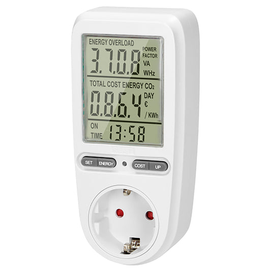 Energiekosten Messgerät Stromzähler Steckdose Energie- und Strommesser 3.680W