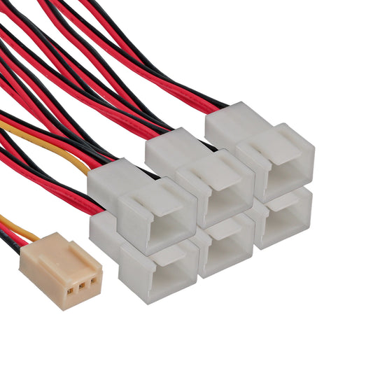 Lüfter Adapterkabel 6-fach Verteiler 6x 5V-Molex Stecker - 1x Buchse Mainboard