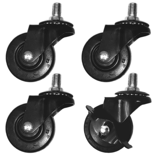 4x Transportrollen Rollen Set Lenkrolle Möbelrolle Bremse Gewindestift Laufrolle