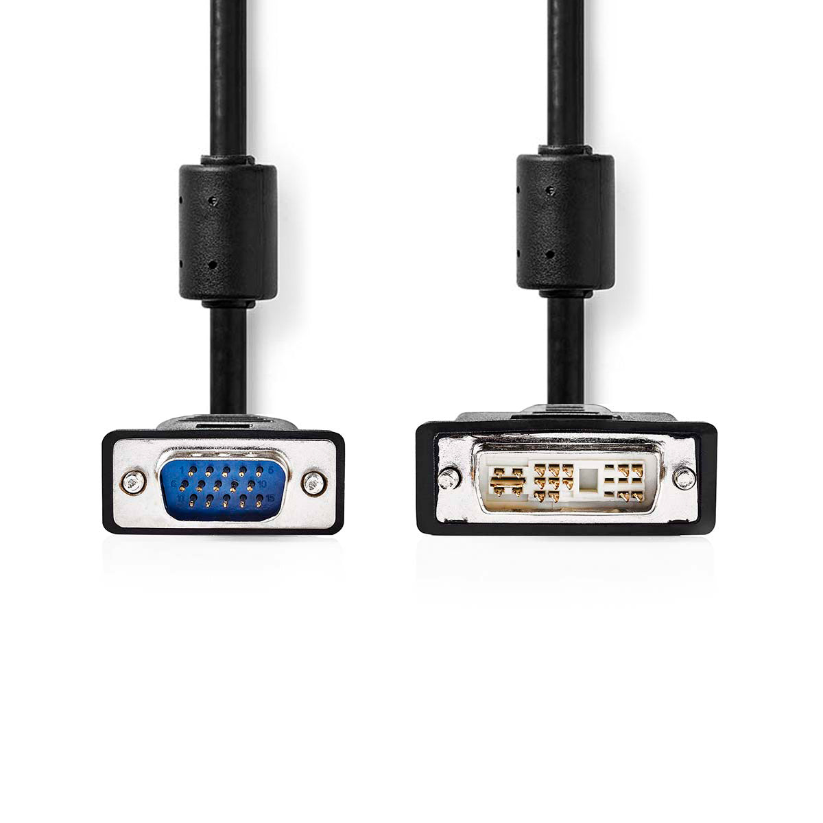 Monitorkabel DVI-A zu VGA Stecker 10m Geschirmt Ferritfilter Kupfer Beamer Kabel