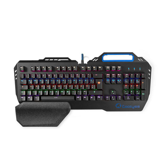 Gaming Tastatur Metall LED RGB Beleuchtung USB Keyboard Telefonhalter QWERTZ