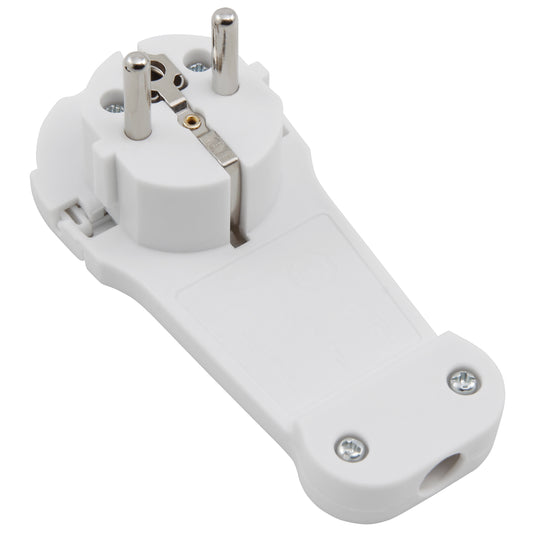 Schutzkontakt Winkelstecker Ultraflach Weiß Flachstecker 250V Schuko Stecker