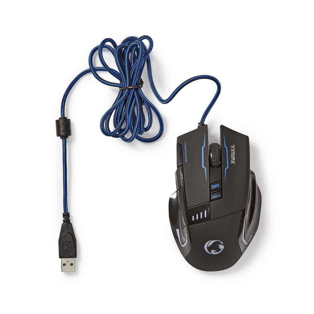 Gaming Maus Optische USB Gamer Mouse 4000DPI Beleuchtet 8 Tasten LED PC Computer