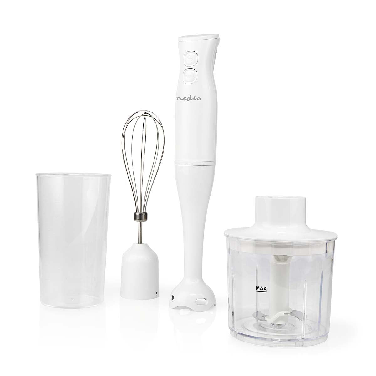 4in1 Küchenmaschinen Set Stabmixer Gemüseschneider Schneebesen Schüssel Kochen