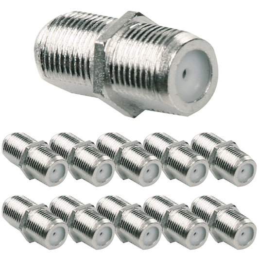10x F Verbinder Set Buchse Sat Antennen Koaxial Kabel TV Kupplung Adapter DVB-T