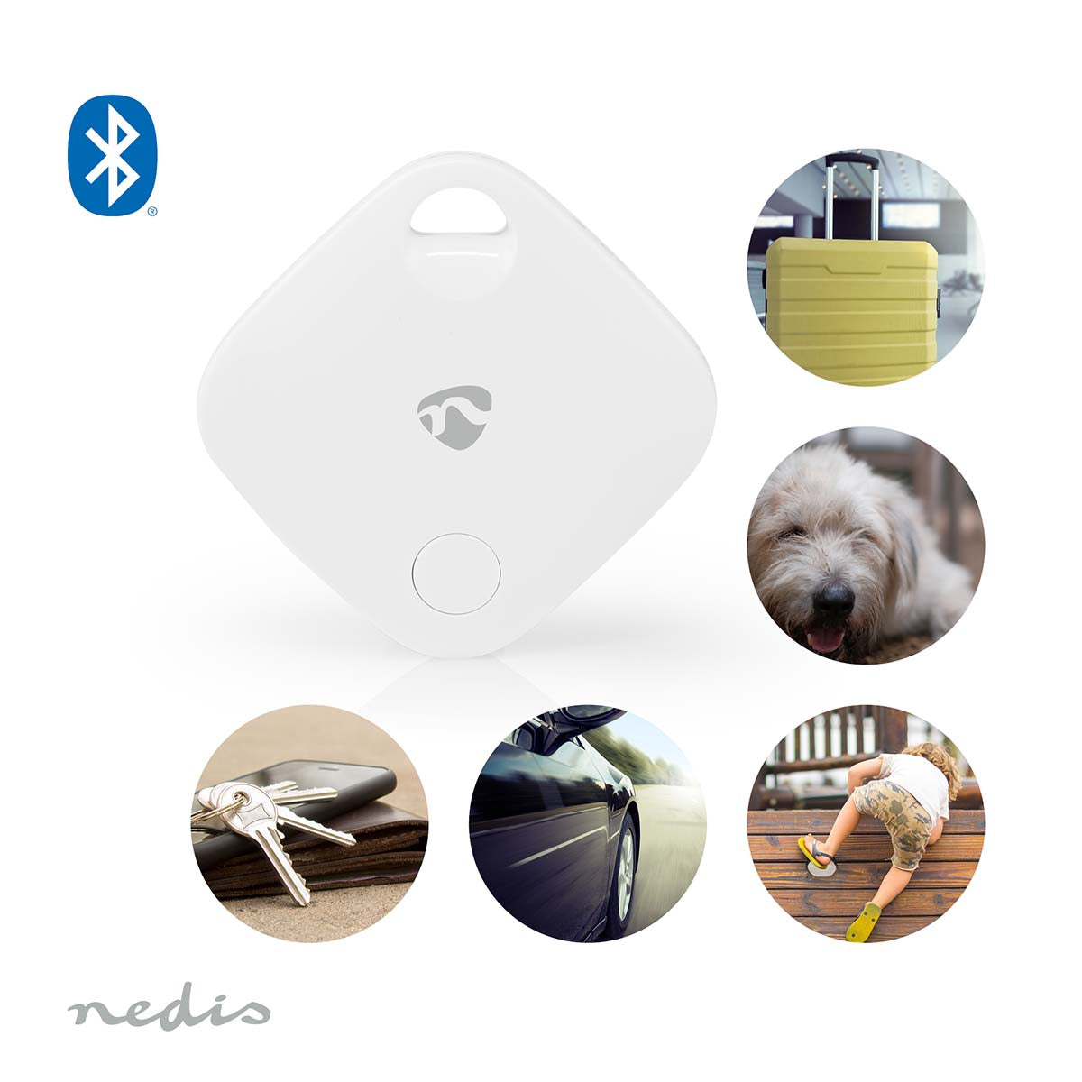 Schlüsselfinder Tracker Bluetooth Geräteortung Lokal und Global mit App Anhänger