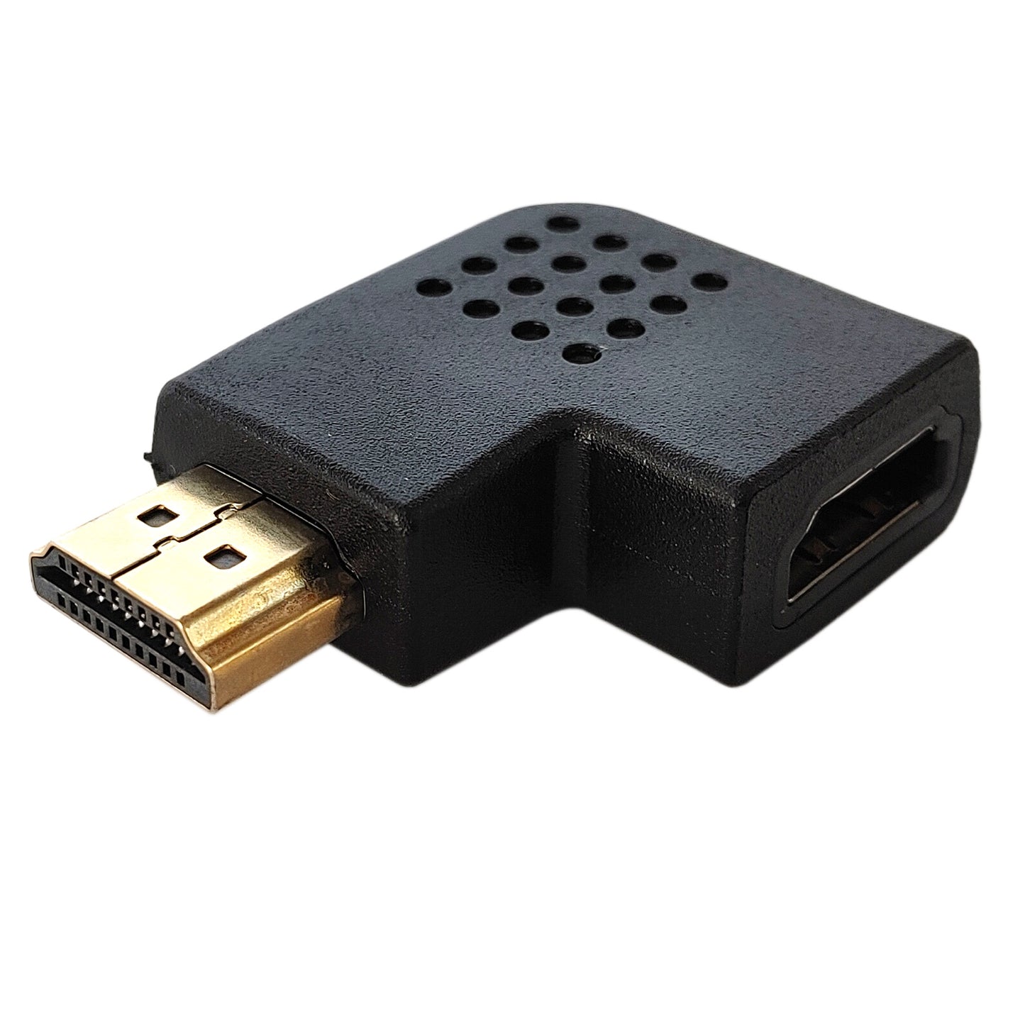 Adapter HDMI Stecker-Buchse 90°-270° gewinkelt Gold Verbinder Kupplung HD 4K UHD