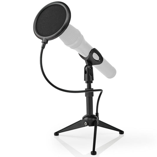 Mikrofonstativ mit Popschutz Mikrofon-Tisch-Ständer Halter + Popfilter Universal