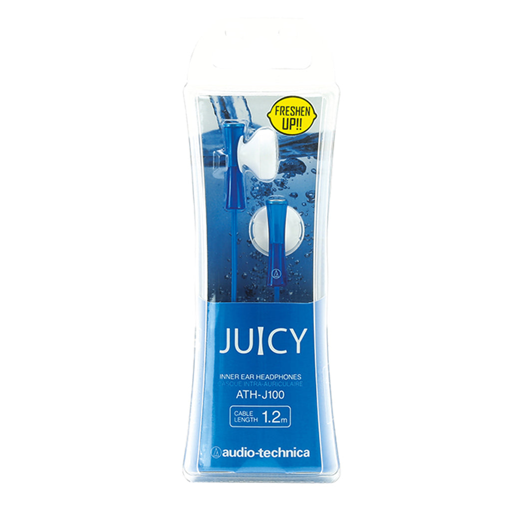 Kopfhörer Audio Technica Juicy Blau ATH-J100 In-Ear Ohrstecker 3,5mm Klinke Bass