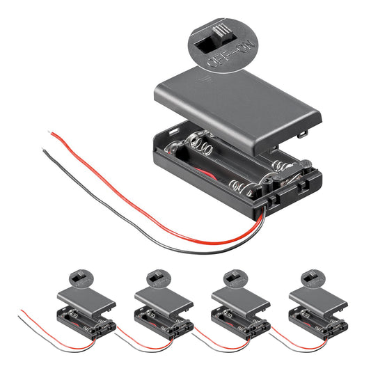 4x Batteriehalter Akkuhalter 3x AAA Schalter Deckel Wasserabweisend Gehäuse