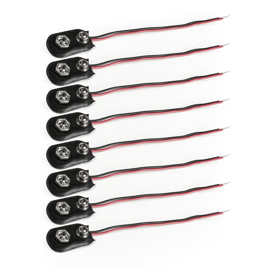 8x Batterieanschluss Kabel 9V Block Batterien Batterieclip Clip Anschluss I-Form