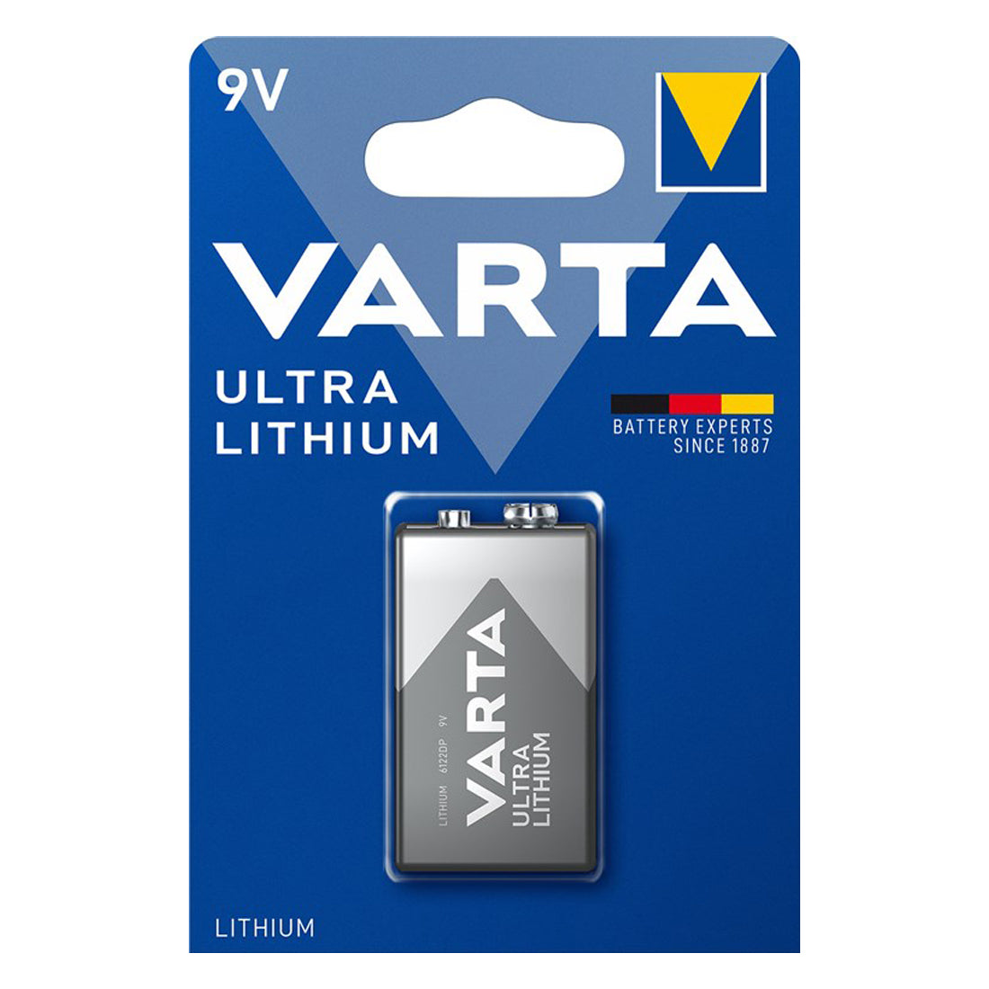 Varta Ultra Lithium 9V Block Batterie 6F22/9V 6122 E-Block Rauchmelder Batterien