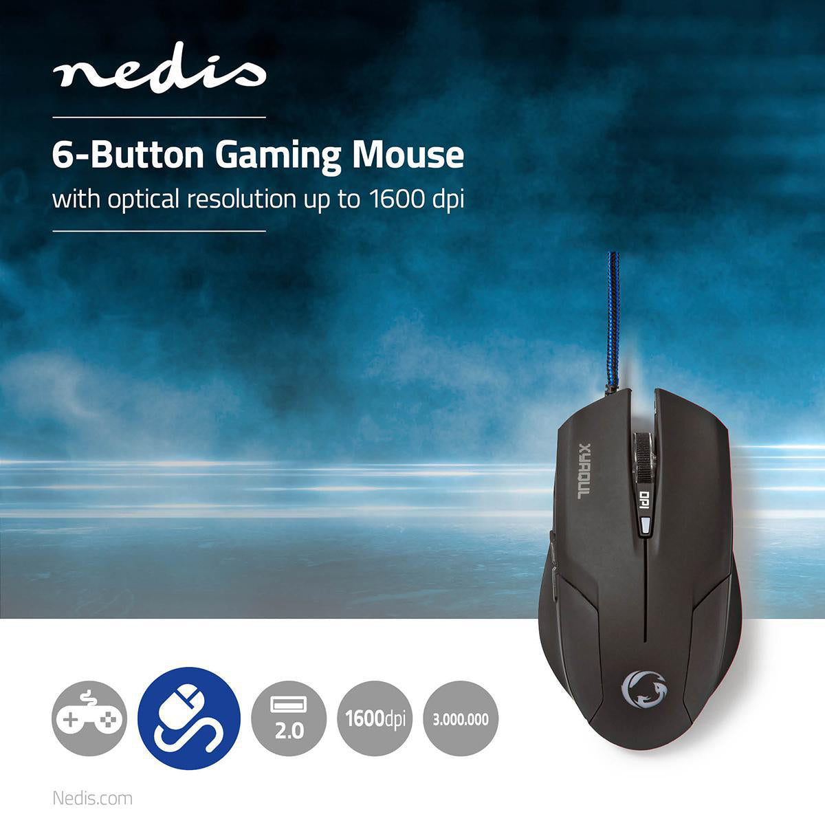 Optische Gamer Maus 1600dpi USB 6-Tasten LED Gaming Mouse PC Computer e-Sport