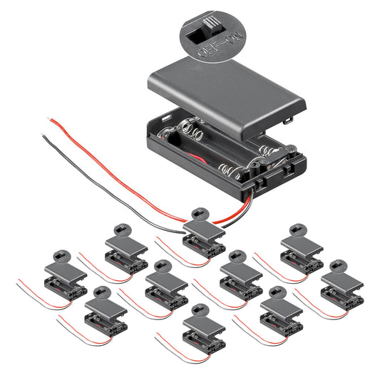 10x Batteriehalter Akkuhalter 3x AAA Schalter Deckel Wasserabweisend Gehäuse