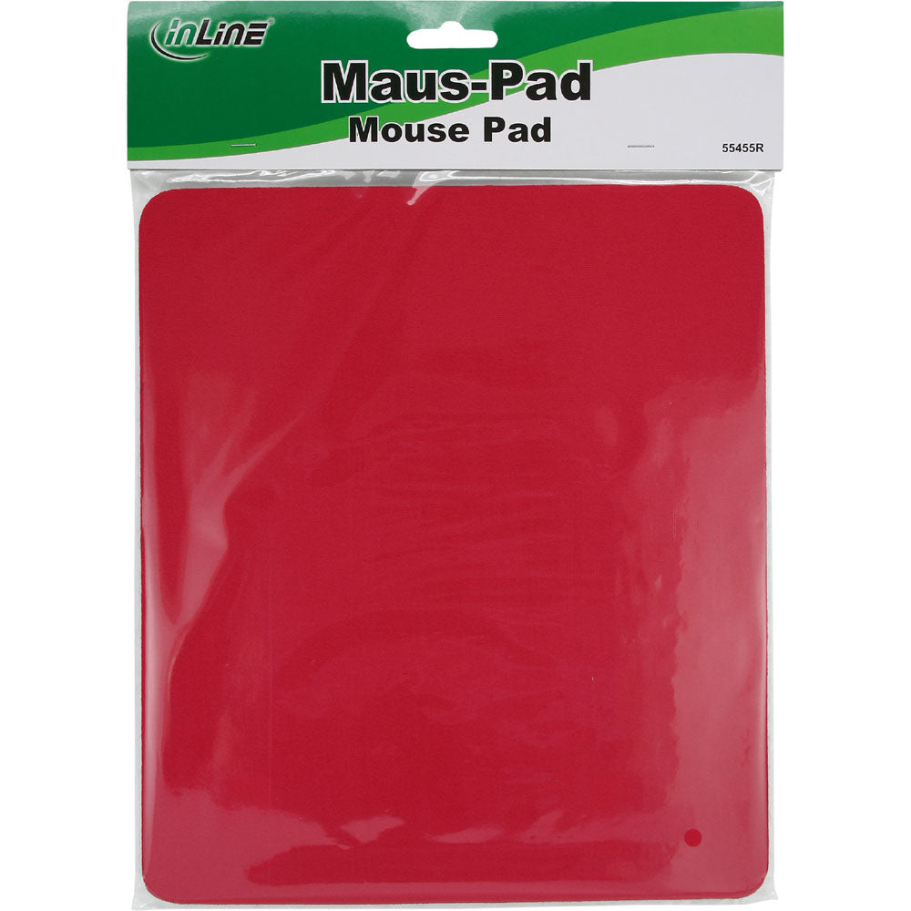 Mauspad InLine / Rot / 250 x 220 x 6 mm / Farbig / Rutschfest / Mousepad