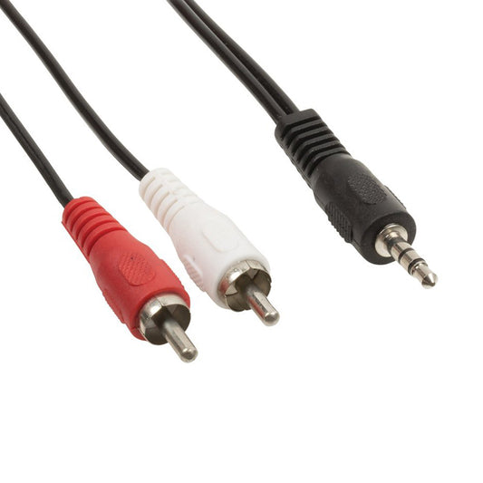 Audiokabel 1x 3,5mm Klinke auf 2x Cinch Stecker 5m AUX Audio Stereo RCA Kabel