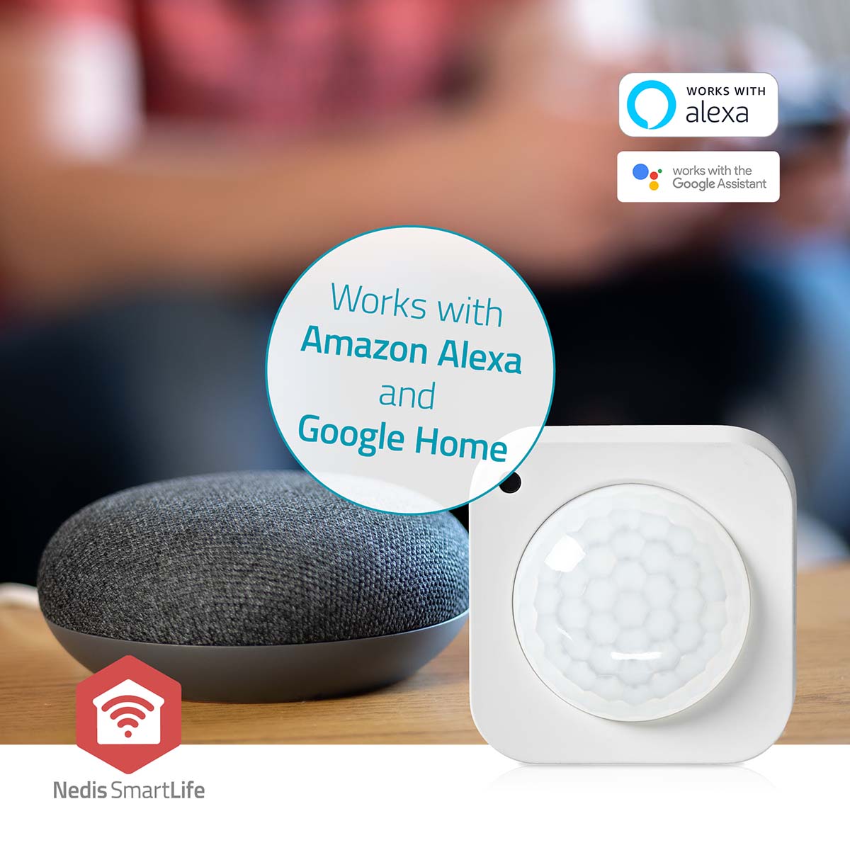 Bewegungssensor Helligkeitssensor Zigbee SmartLife PIR Motion Detektor Nedis
