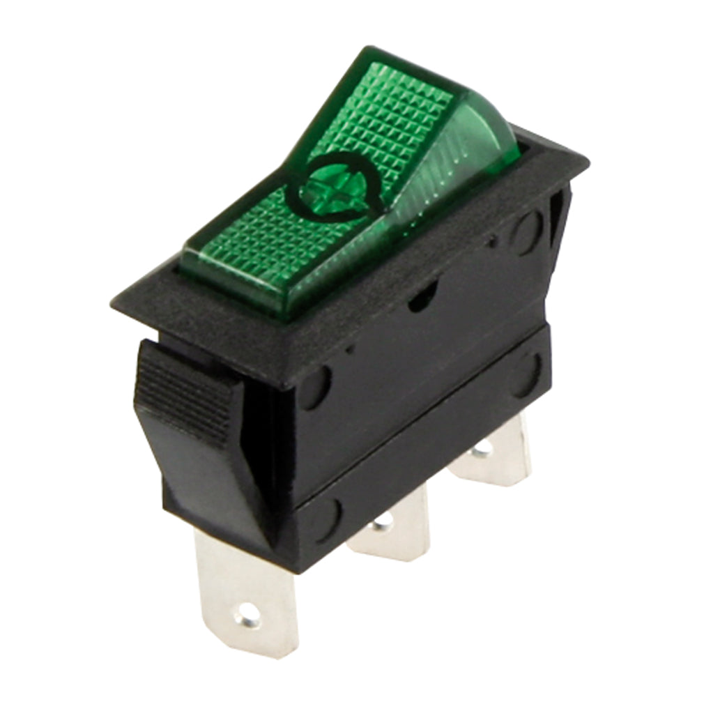 5 Stück KFZ Schalter 3 Polig Grün 12-250V 20A Wippenschalter Kippschalter 220V
