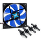Blacknoise NB-BlackSilentFan XE-1 92mm inkl. 4 Entkoppler - Ultra Silent Lüfter Bundle 12V