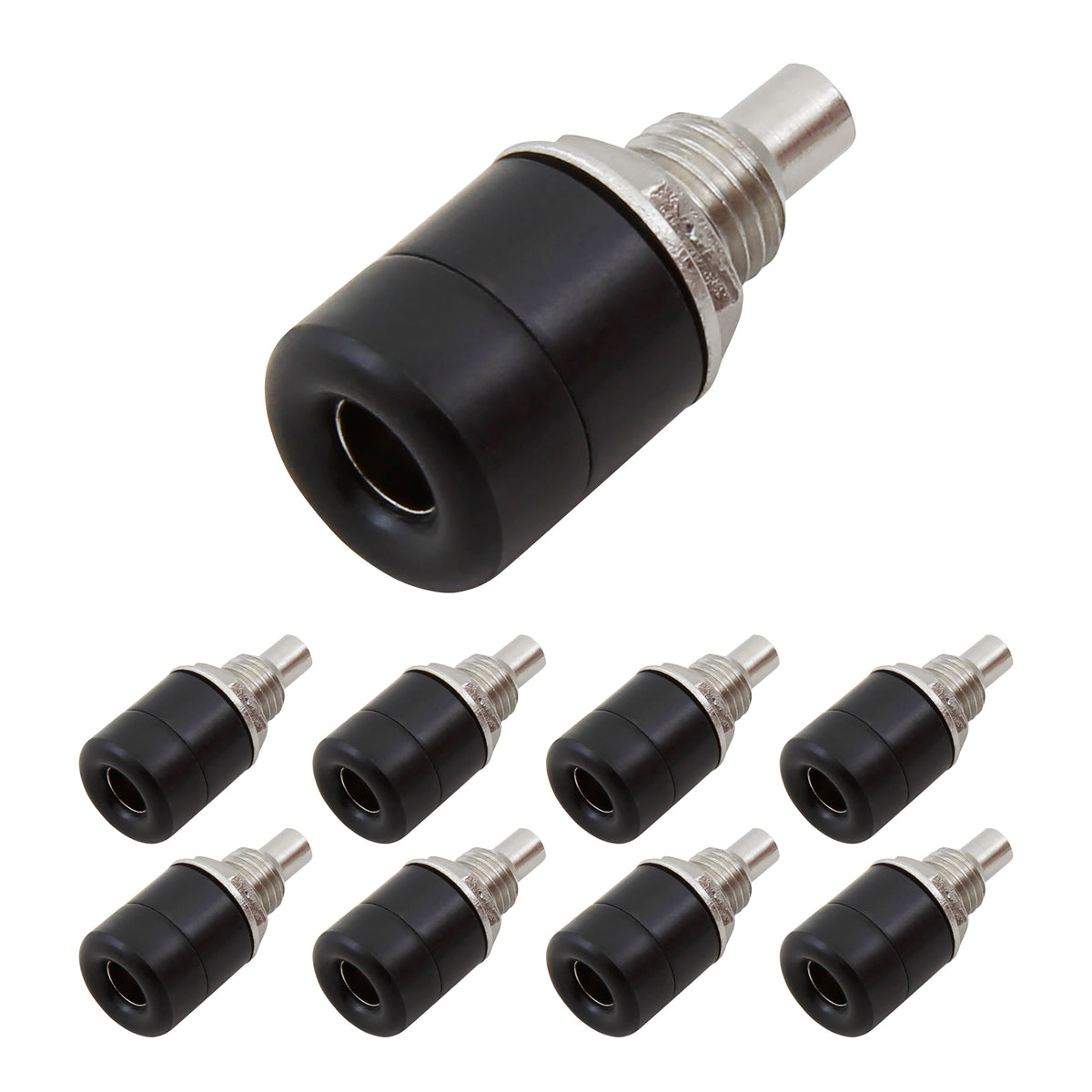 8x Bananenbuchse mit Gewinde Set Schwarz Einbaubuchsen 4mm Laborstecker Bananas