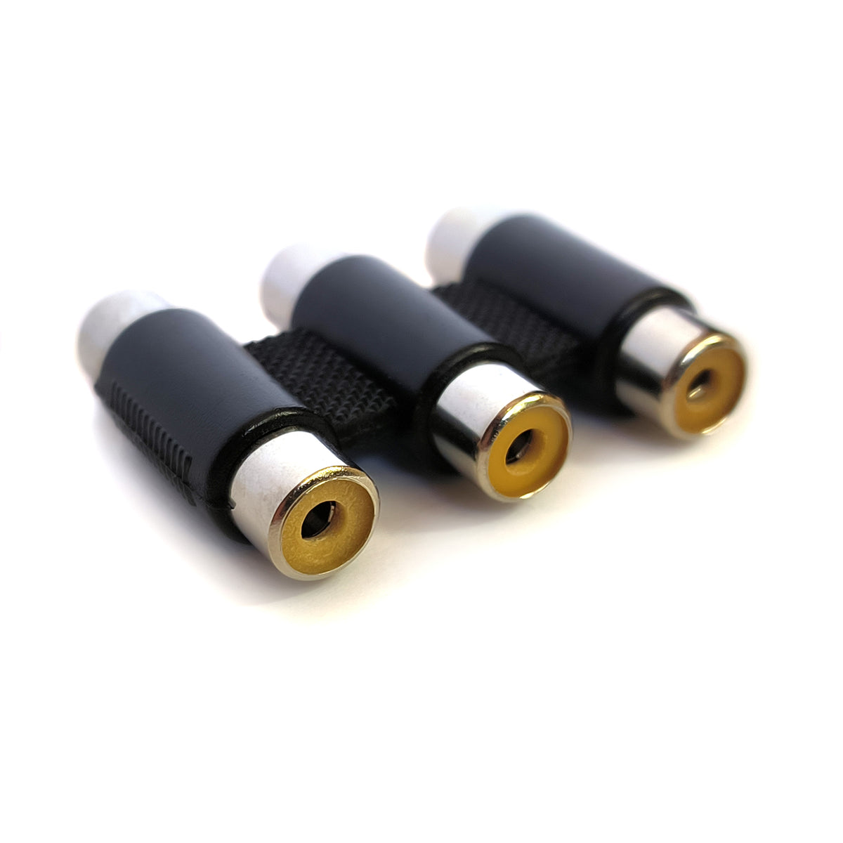 4x Cinch Kupplung 3-fach Audio Adapter Verbinder RCA Buchse Stereo Mono Chinch