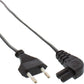 Stromkabel 5 Meter / Euro 8 zu C7 Stecker gewinkelt Schwarz Netzkabel 5m Kabel