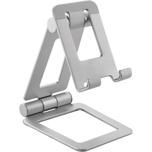 InLine Aluminium Halter für Smartphone und Tablet bis 10 Zoll, klappbar und rutschfest von vorn