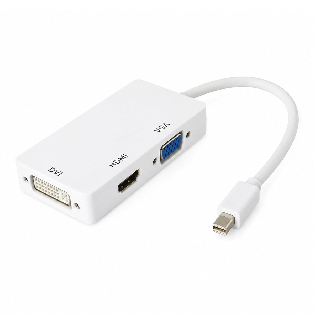 Mini DisplayPort Adapter Wandler auf HDMI DVI VGA in Weiß mit kurzem Kabel