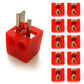 10x Lautsprecherstecker Mini DIN gewinkelt in der Farbe rot auf weißem Hintergrund