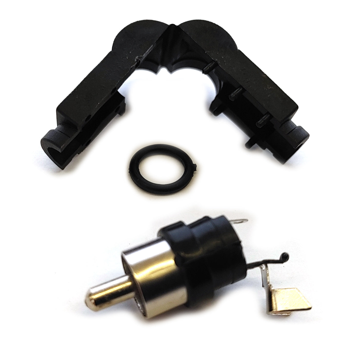 10x Cinch Winkelstecker Schwarz zum Löten RCA Audio Stecker gewinkelt Chinch Set