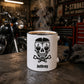 Personalisierte Schrauber Tasse mit Name Jeffrey in Werkstatt mit Motorrad