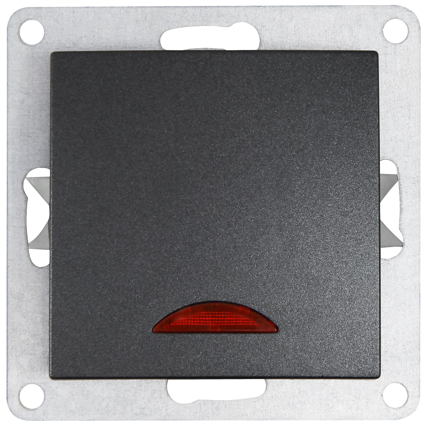 Schalter mit Orientierungslicht u. Rahmen anthrazit 250V Lichtschalter Taster UP
