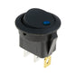 KFZ Wippschalter rund 1-Polig 3-Kont. LED blau 12V 24V 20A Ein/Aus 20mm Schwarz