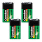 4x 9V Block Batterie Camelion 6F22-SP1G E-Block Rauchmelder Batterien Heavy