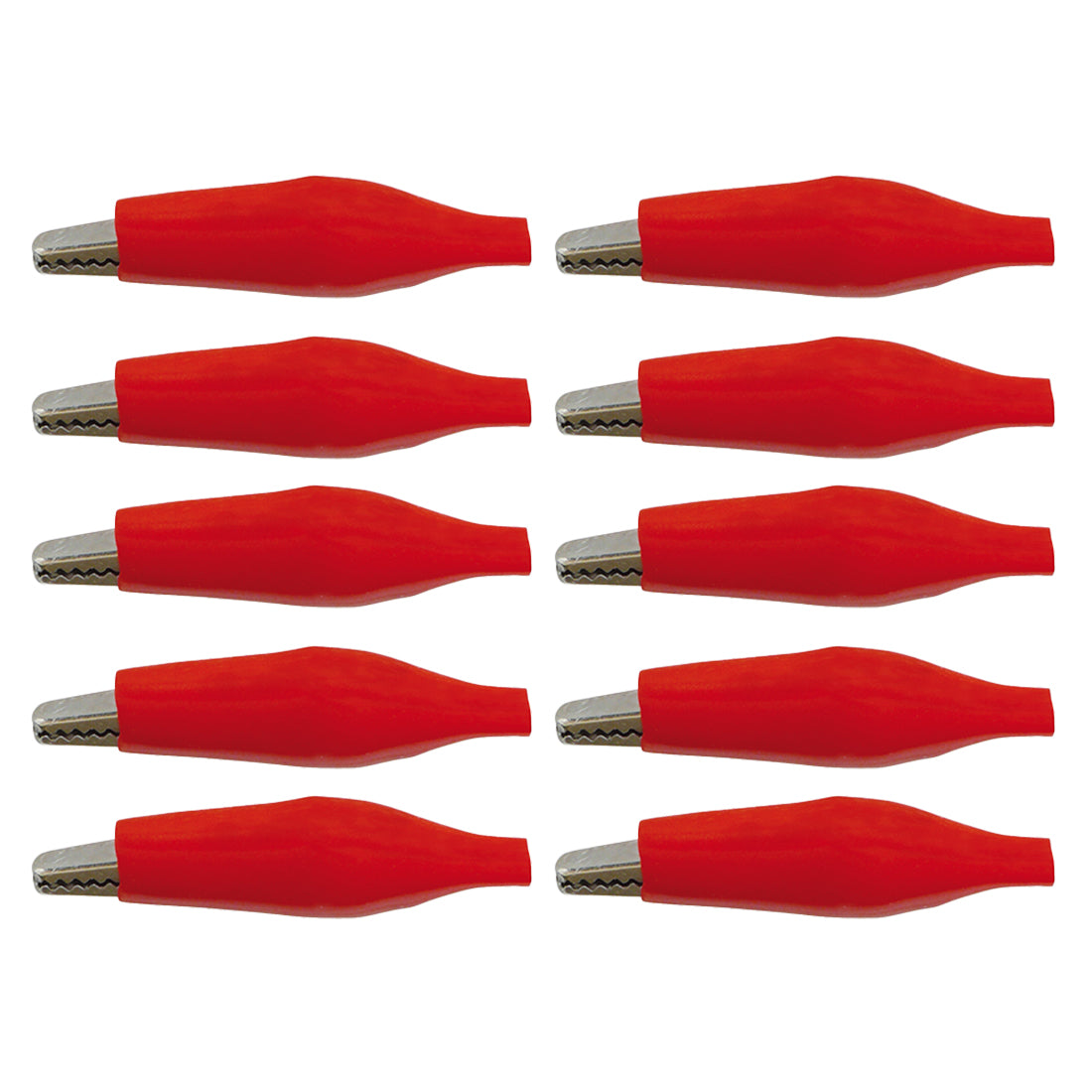 10x Krokodilklemmen Set Rot 55mm isoliert Prüfklemmen Krokoklemmen Messklemmen
