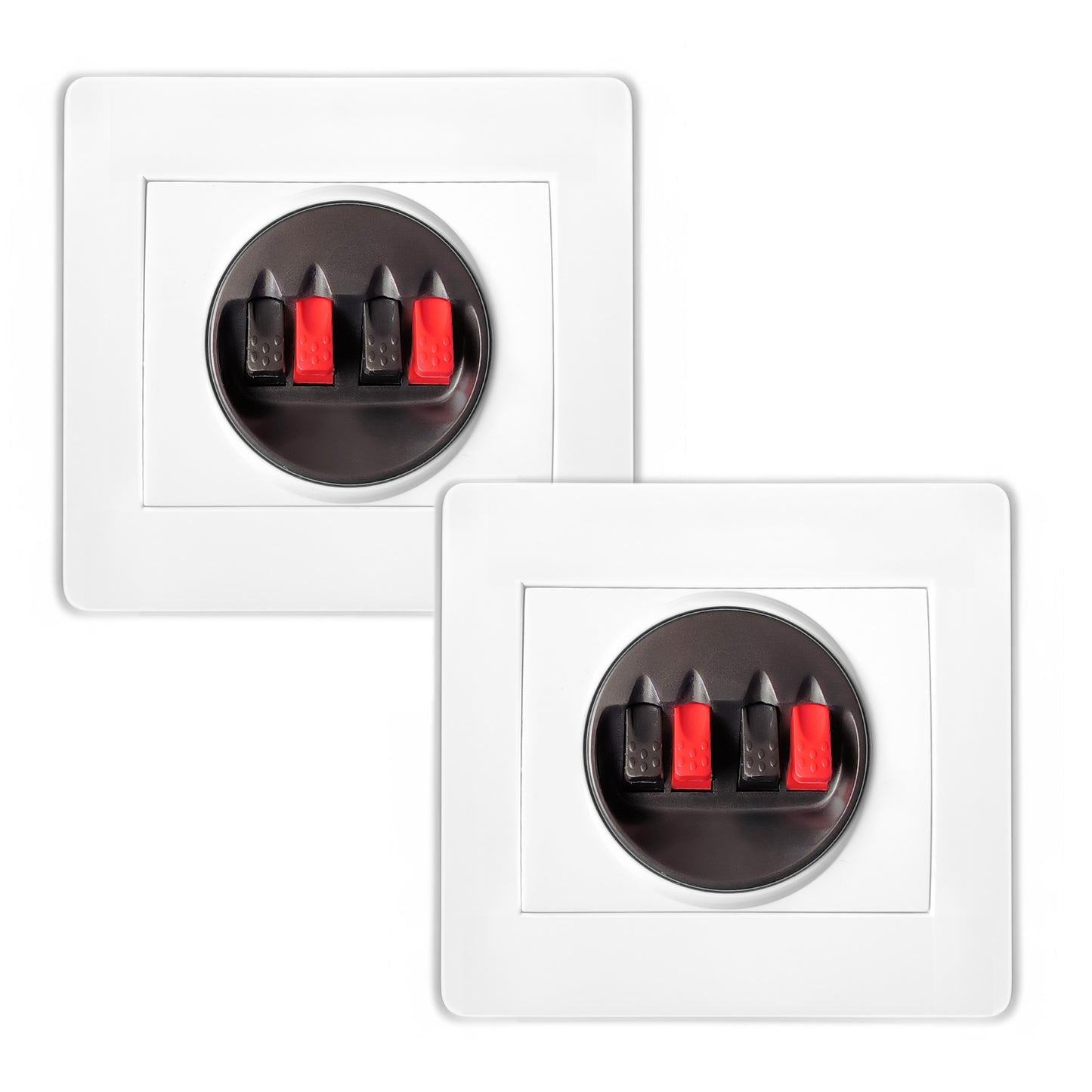 2x Lautsprecher Wand Einbaudose UP Weiß Doppelanschluss Klippfix Boxen Klemmen