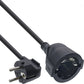 Strom Verlängerung 2m Schutzkontakt Stecker gewinkelt zu Buchse - Schwarz InLine
