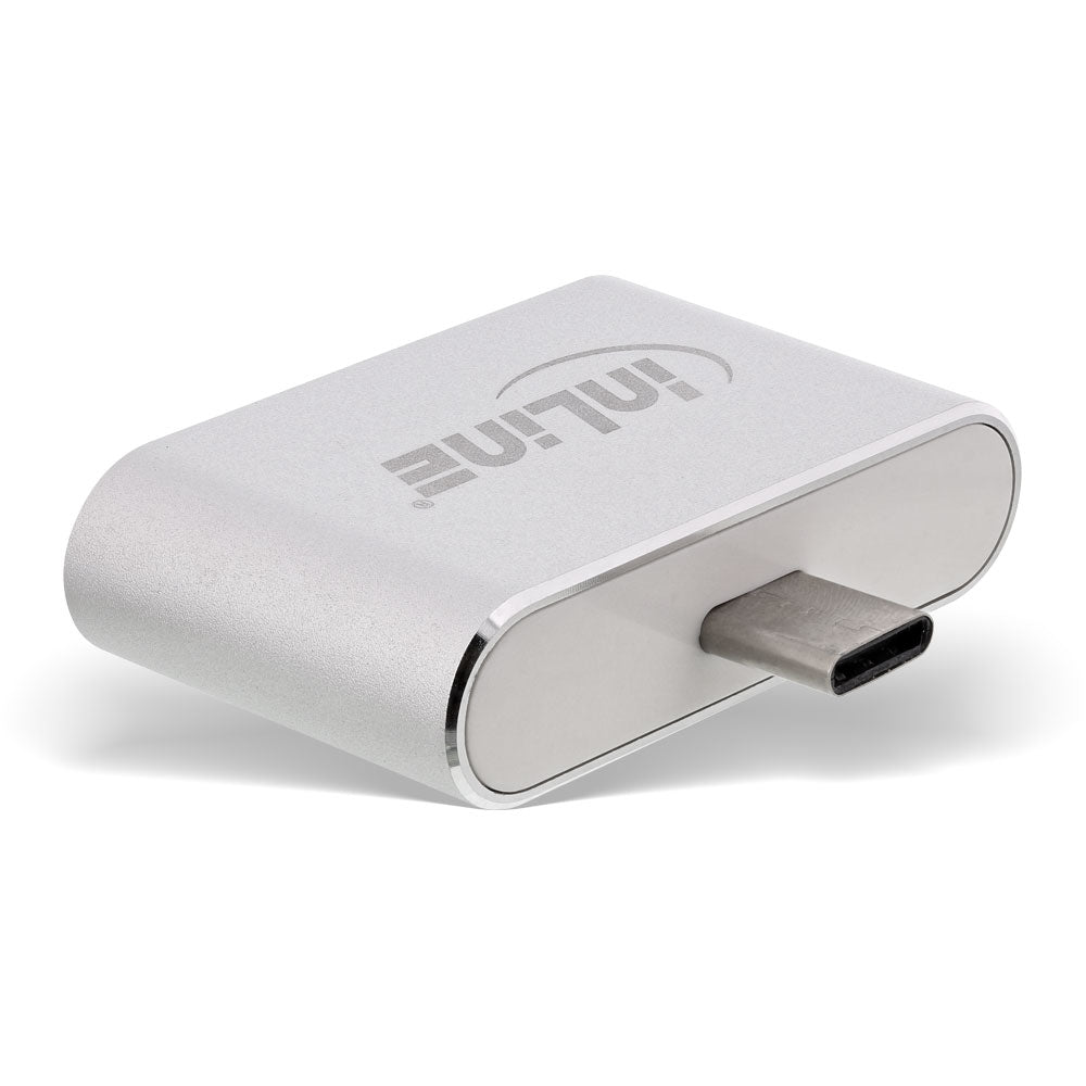 Mini USB Hub Wandler 1x Micro USB C zu 2x A Buchse Aluminium Silber Verteiler 91