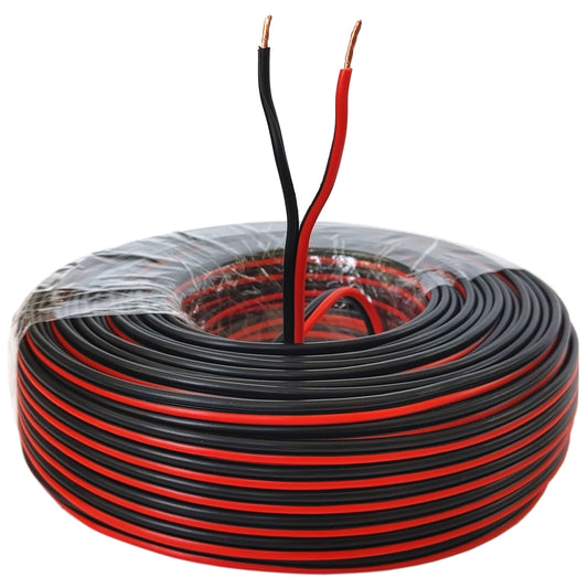 Lautsprecherkabel 25m Rot/Schwarz 1,5 mm² Kupfer Audiokabel Boxenkabel Litze