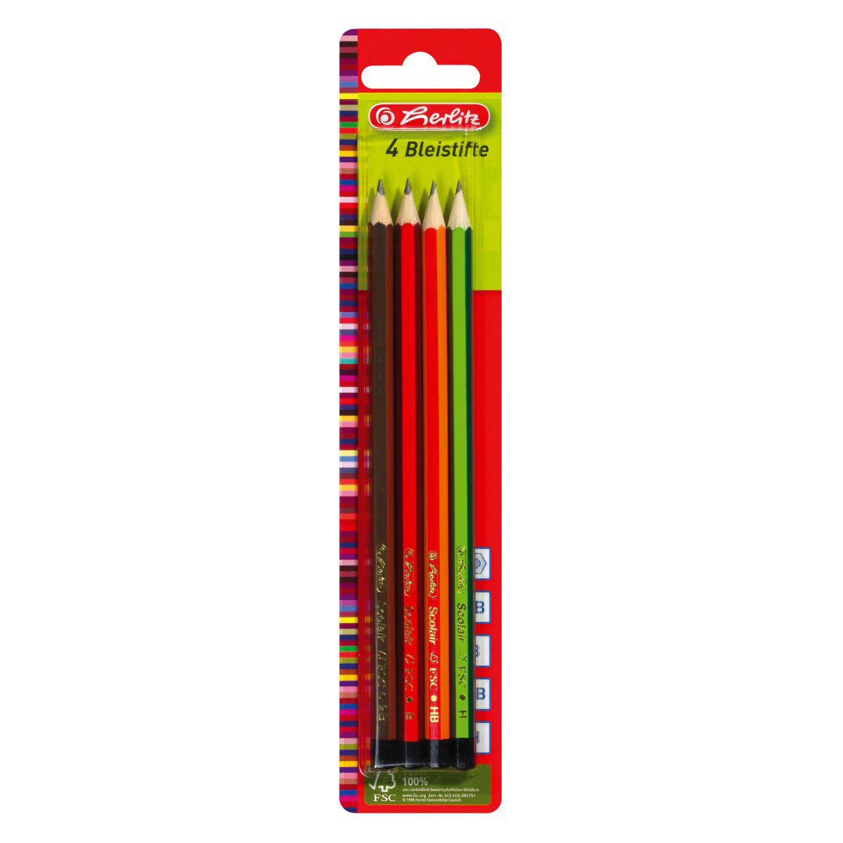 Bleistifte Herlitz Scolair Skizzo H, HB, B, 2B bruchsichere Graphitmine