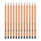 12x Bleistifte Set Ergonomisch H, HB, B, 2B, 2H Black Peps Drei-Kant-Form
