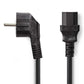 Kaltgeräte Stromkabel 10m 5m 3m 2m einseitig gewinkelt Netzkabel Kabel Schwarz
