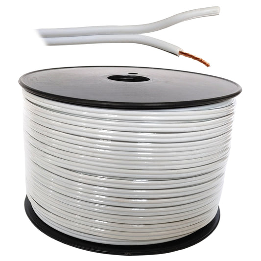 Lautsprecherkabel 100m Weiß 0,75 mm² Kupfer Audiokabel PA Boxenkabel 100 Meter