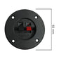 Lautsprecher Anschluss Terminal rund von vorn mit Abmessungen. Gesamtdurchmesser 65mm