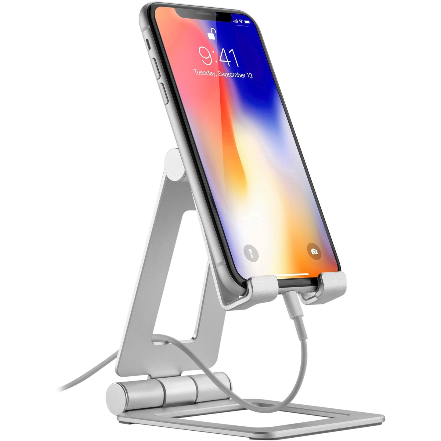 InLine Aluminium Halter für Smartphone und Tablet bis 10 Zoll mit Anwendungsbeispiel