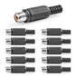 10x Cinch Buchse Schwarz zum Löten Knickschutz RCA Audio Kupplung Audiostecker